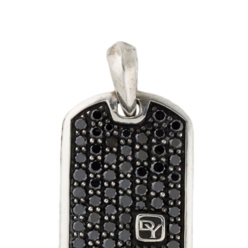 DAVID YURMAN DIAMOND 0.96CTW STERLING SILVER 925 PAVÉ TAG PENDANT - Picture 2 of 7